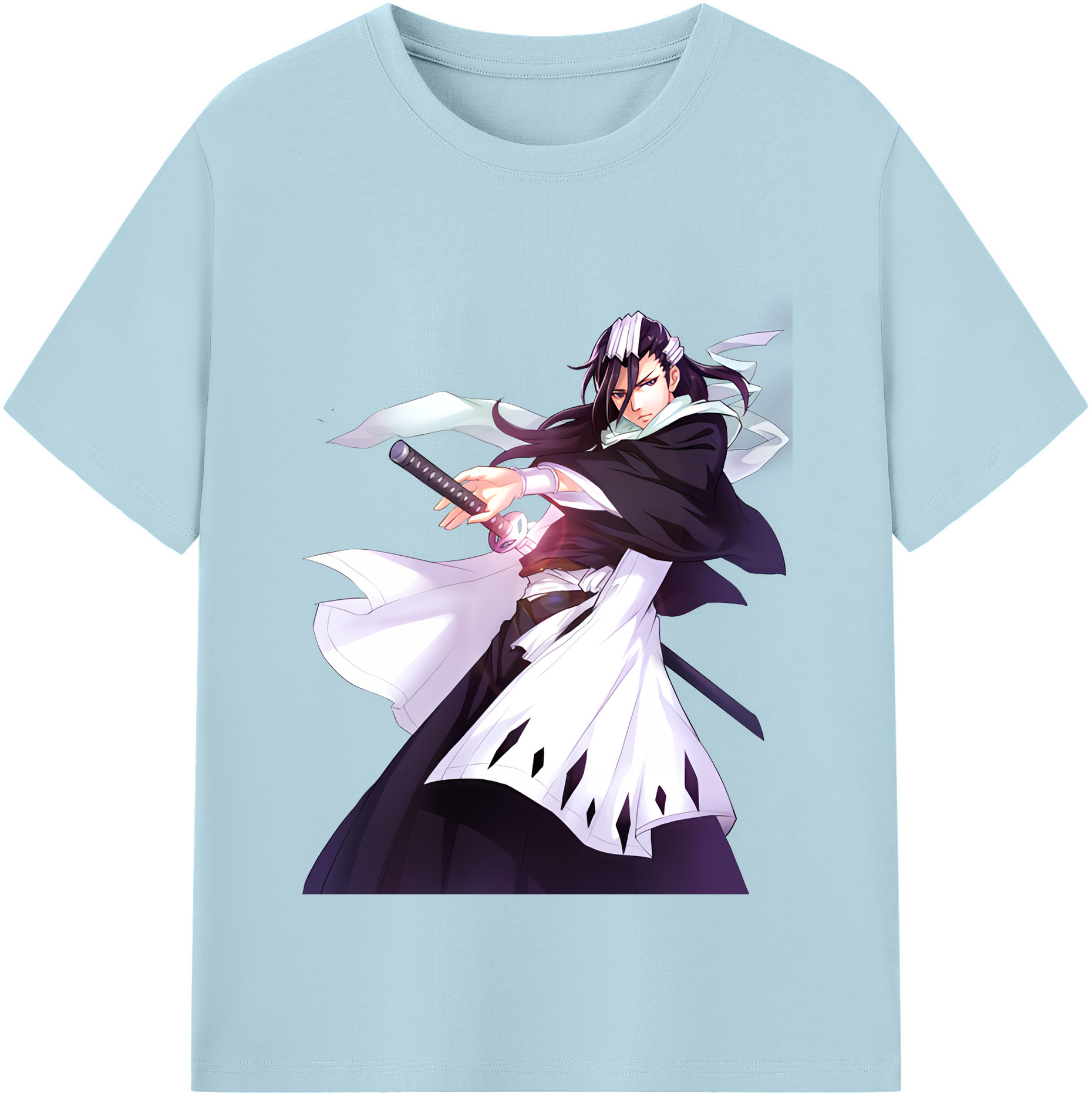 （画像用） ブリーチ くちき びゃくや BLEACH Kuchiki Byakuya 綿100％半袖Tシャツ（フロントプリント）